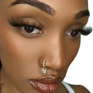 Dangle Butterfly Nose Hoop Made Of Surgical Steel 20g 8mm Hoop